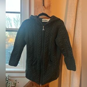 Aran Crafts Dark Green Cable Knit Sweater